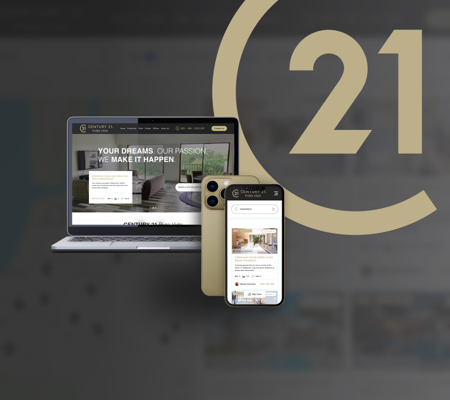 Century21 Pura Vida real estate website redesign thumbnail